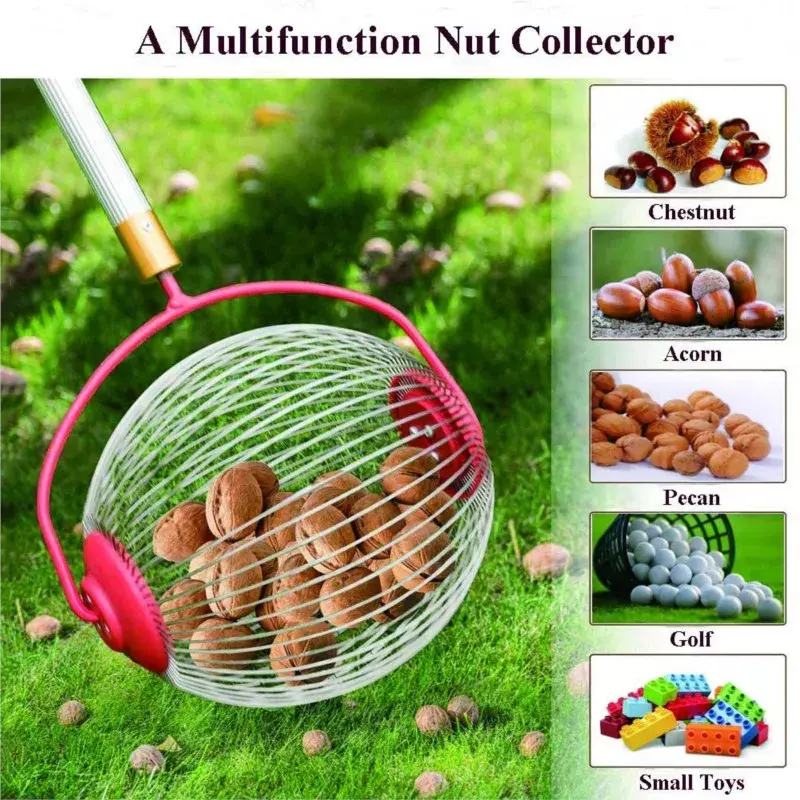 Ball Collector Rolling Nut Harvester Ball Picker Adjustable Outdoor Manual Tools Picker Collector Walnuts Pecans Crab Apples