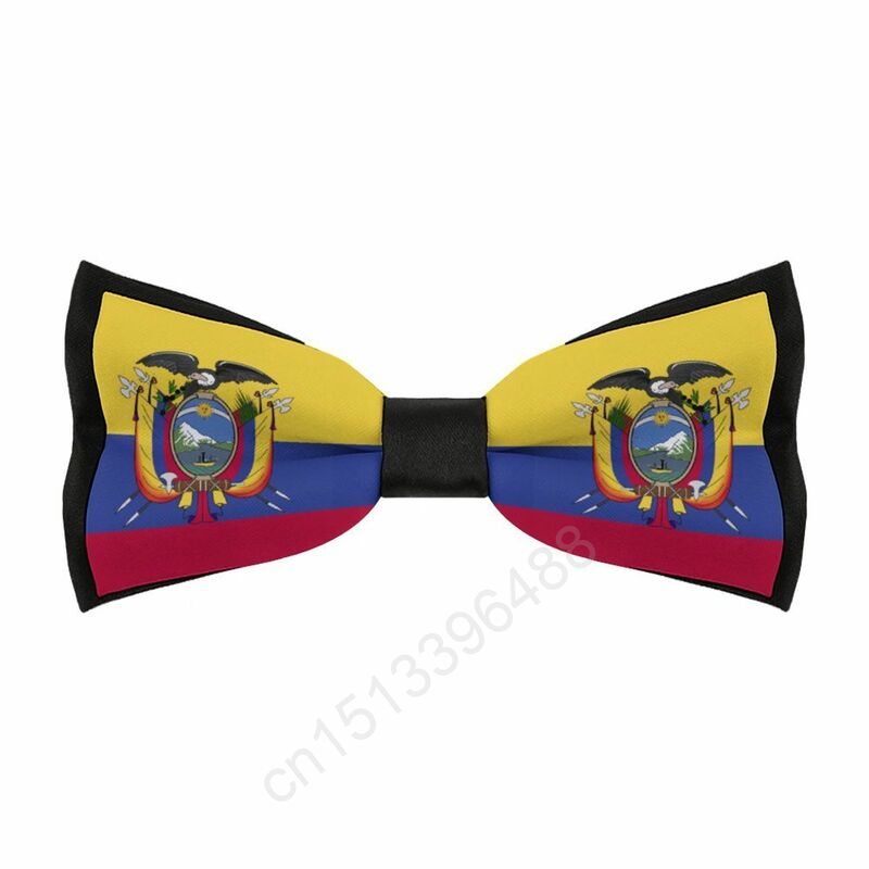 Nieuwe Polyester Ecuador Vlag Bowtie Voor Mannen Mode Casual Heren Strikjes Das Das Voor Bruiloft Feestpakken Stropdas