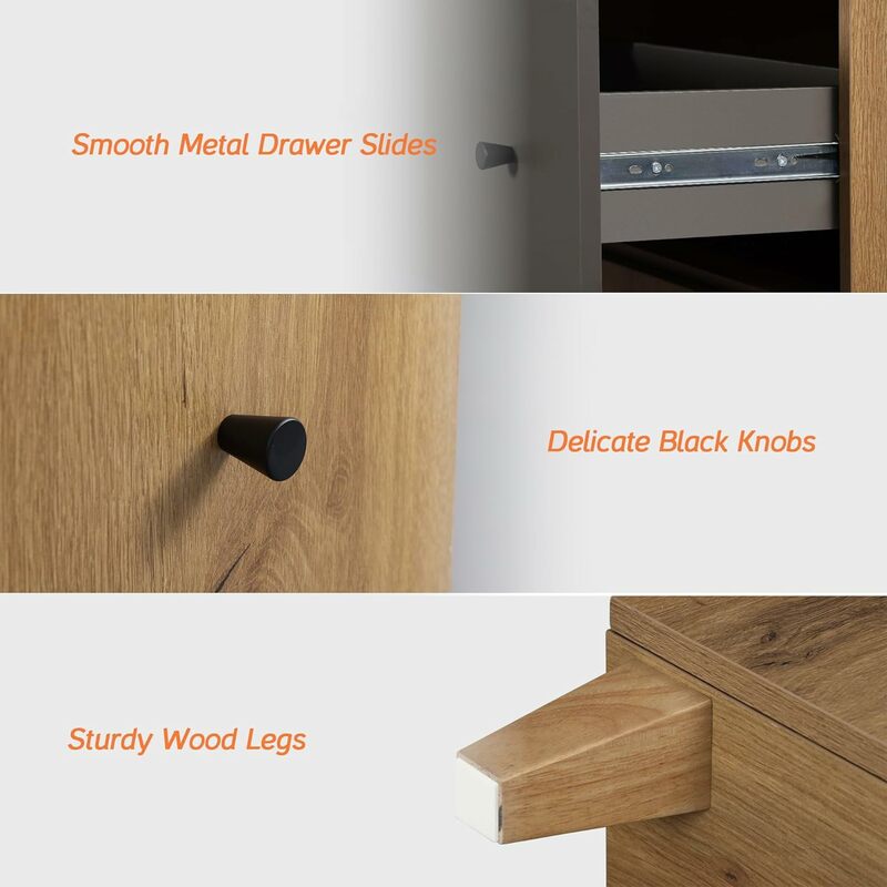 Armarios de almacenamiento para sala de estar, aparador moderno de madera con cajones, puertas, estante ajustable para comedor