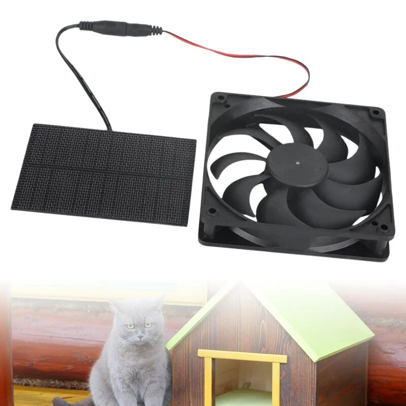 Вентилятор на солнечной батарее, водонепроницаемый портативный охлаждающий потолочный вентилятор из монокристаллического кремния для крыш домашних животных