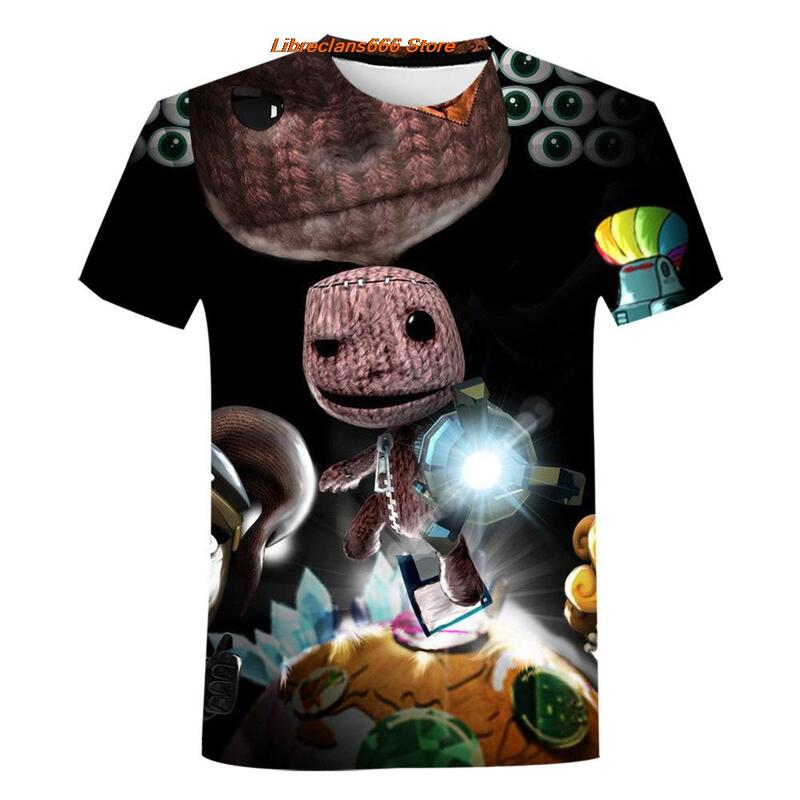 Grappige Zomer Sackboy Little Big Planet Anime Game 3D T-shirt Fashion Kinderen Casual T-shirt Jongen Meisje Unisex Tshirt Kinderen 'S Tops
