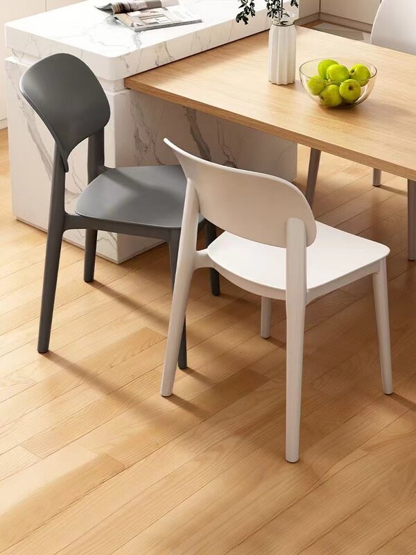 Silla de plástico ligera de lujo, mesa de comedor, silla de comedor, restaurante, hogar, escritorio apilable, diseño, taburete trasero