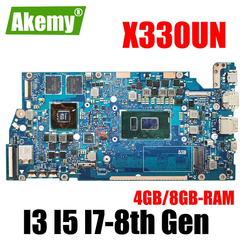 I3-8130U I5-8250U I7-8550U 노트북 메인보드, X330U 마더보드, ASUS VivoBook S13 X330UN I330UN, 4GB/8GB-ram 100% 작동