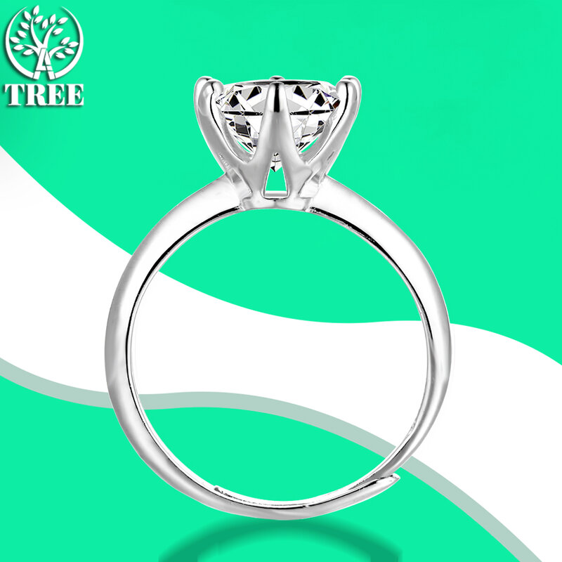 ALITREE 3 Carat 9mm D Color Moissanite Rings 100% 925 Sterling Sliver Cocktail Ring Fine Jewelry with GRA Certificate for Women