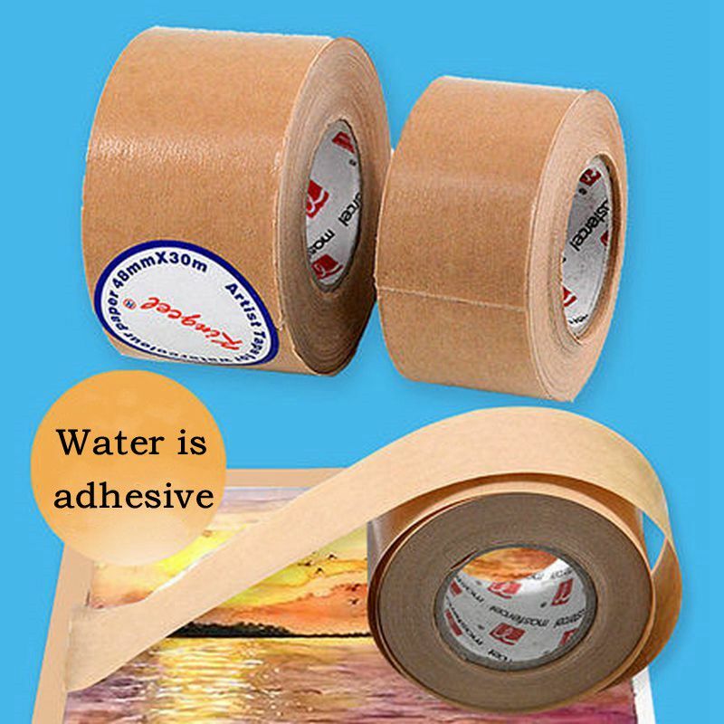 Cinta adhesiva de Papel Kraft de 30m, cinta adhesiva profesional de goma de agua, herramientas de embalaje, suministros de arte para pintura