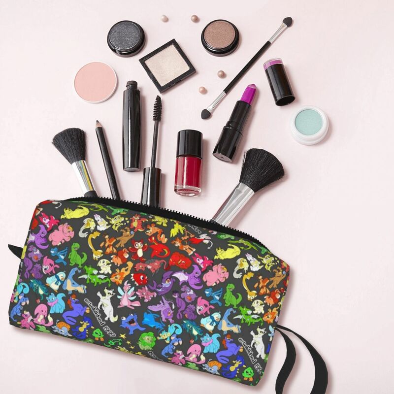 NEOSPLASH! All The Neopets, All Over Print! Makeup Bag Cosmetic Dopp Kit Toiletry Cosmetic Bag Women Beauty Travel Pencil Case