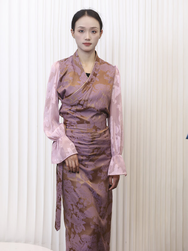 Neue chinesische Art Sommerkleid ung Frauen nationale bequeme dünne drapierende Wirkung Kleid chinesische Robe