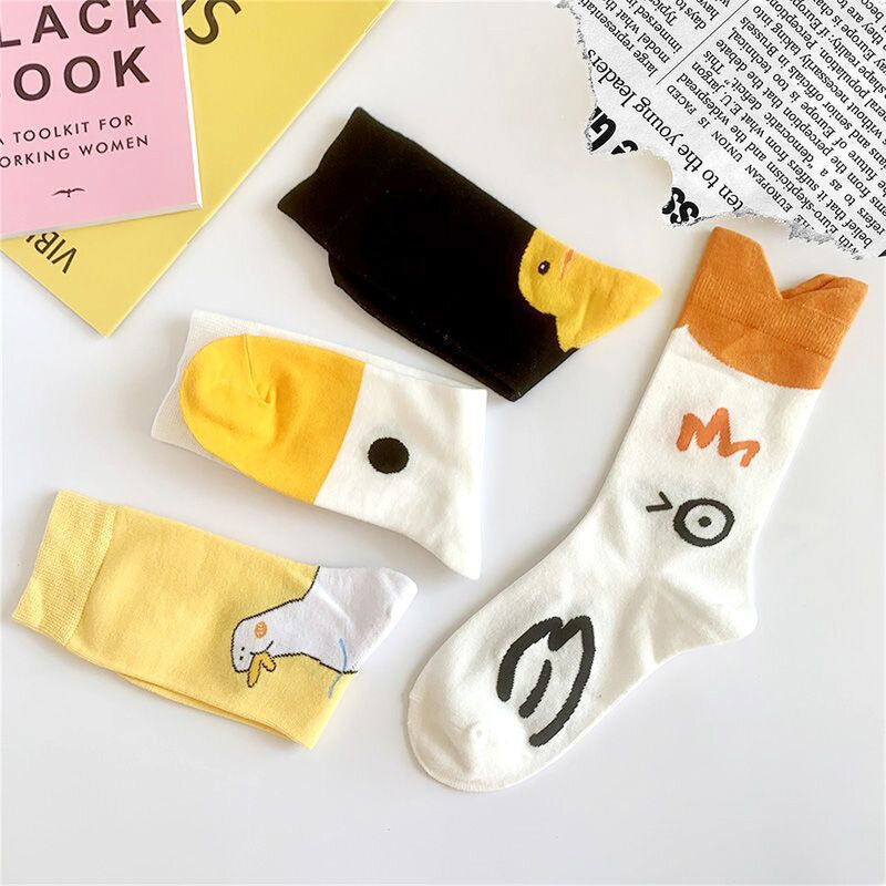 Women Men Funny Socks, Soft Elastic Cute Duck Print Ankle Socks Casual Socks Gift