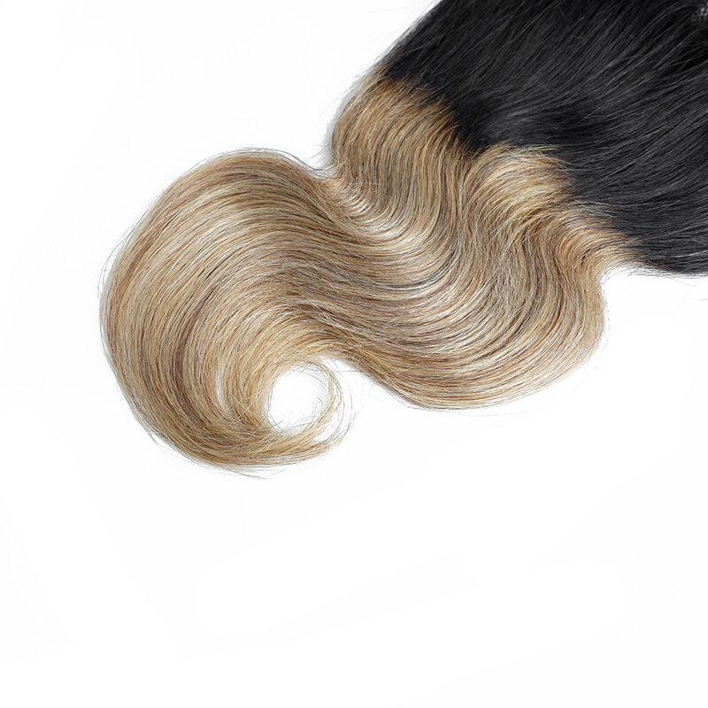 4*1 T части волнистые волосы с кружевом Омбре медовый светлый естественный цвет индийские человеческие волосы без повреждений светильник-коричневые швейцарские кружева средняя часть