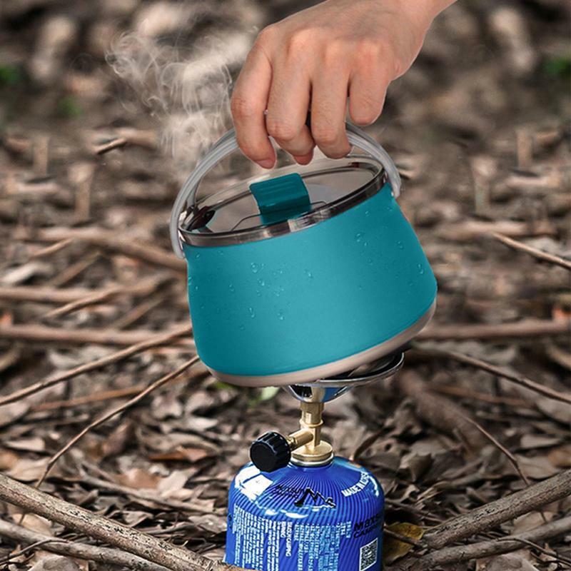 Foldable Kettle Travel Silicone Outdoor Water Tea Kettle Boiling Water Pot Portable Hot Water Kettle For Camping Hiking Fishing