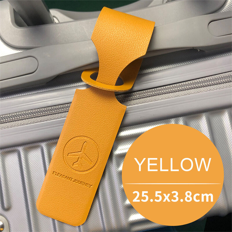Cubierta de etiqueta de equipaje de cuero PU, accesorios de viaje creativos, soporte de dirección de identificación de maleta, etiquetas de embarque de equipaje, etiqueta portátil, 6 colores