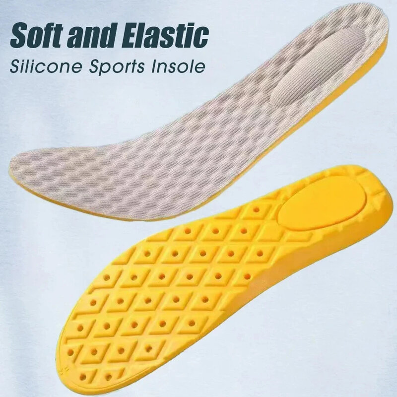 Palmilhas de espuma de memória de látex macio para mulheres e homens, sapata ortopédica respirável, almofada de inserção de pés, palmilhas de corrida, 2 pcs, 4 pcs