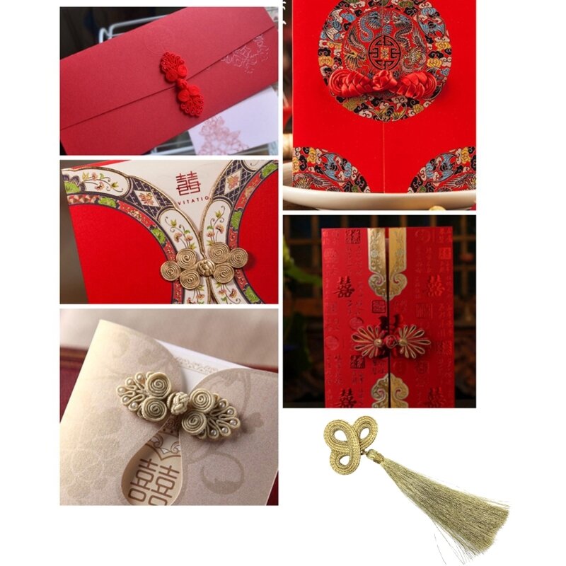 Nudo borlas sujetador hebilla botones ropa DIY decoraciones disfraces chinos