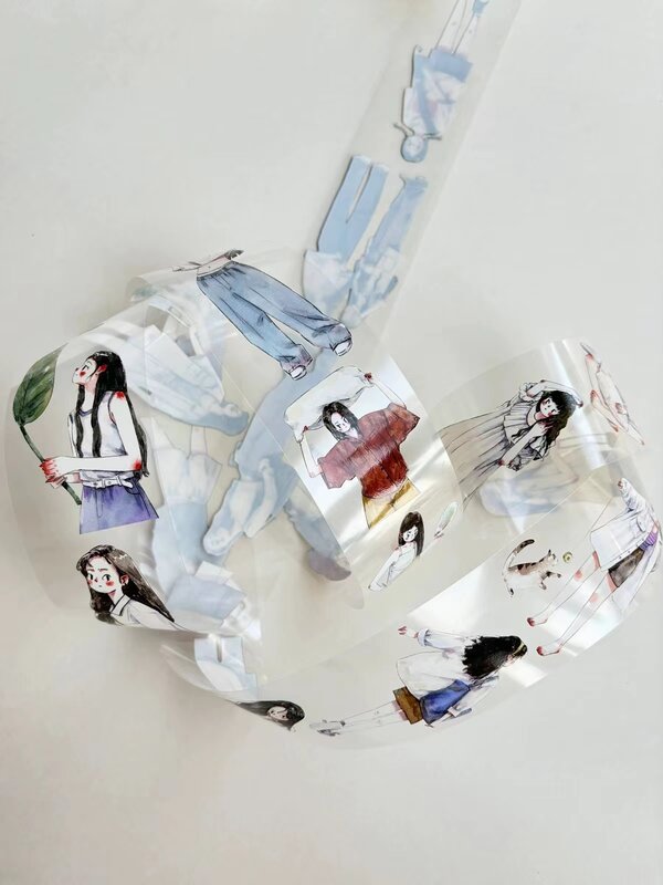 빈티지 소녀 와시 pet 테이프, 카드 제작 장식, DIY 스크랩북 플랜 스티커