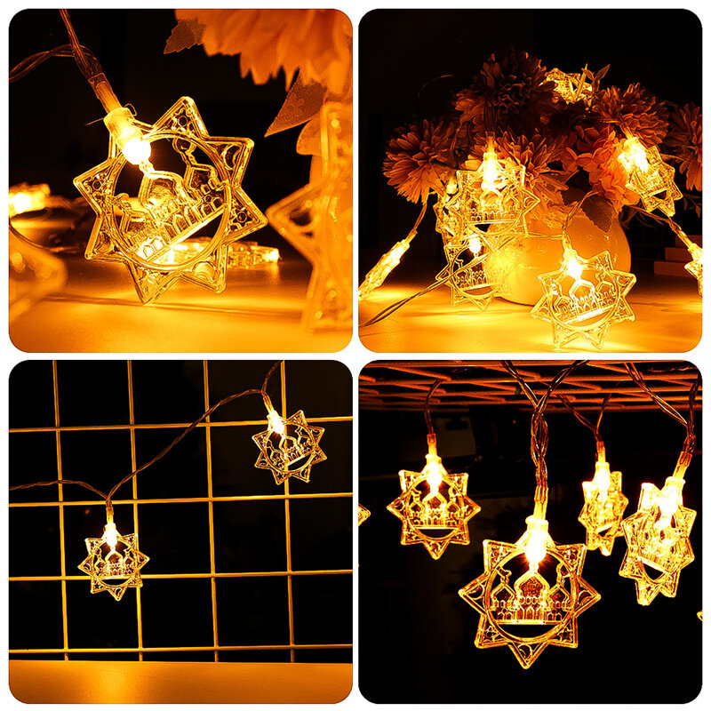 LED Ramadan String Lights Star Castle Style Islam Muslim Event Party Supplies Eid Al-Fitr Ramadan Party Decoration Light String