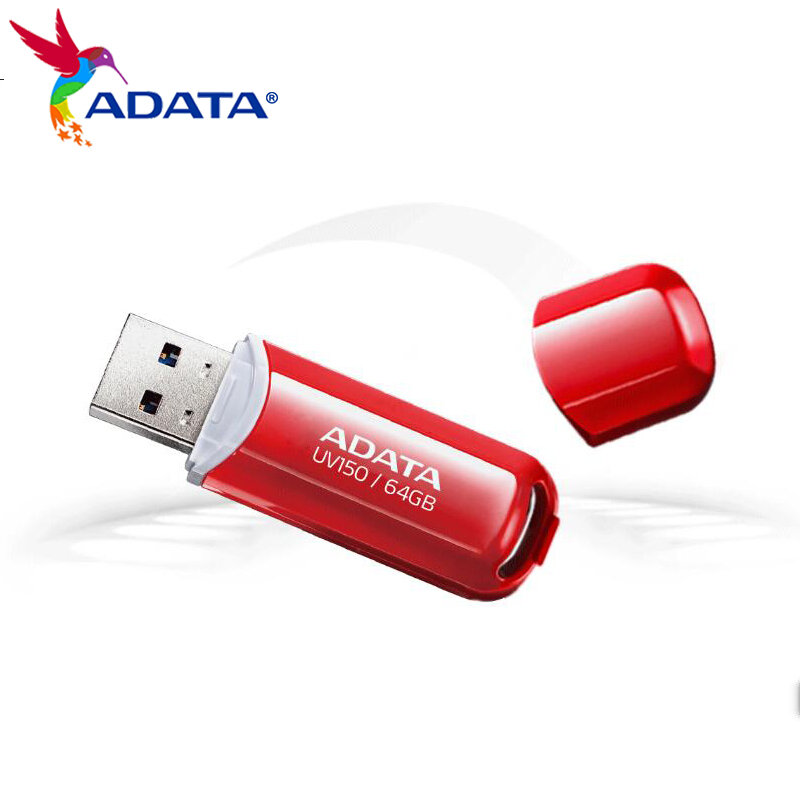 ADATA-UV150 USB Flash Drive, USB 3.2, Pen Drive, Aplica-se a todos os USB-A Dispositivo, 16GB, 32GB, 64GB, 128GB, 256GB, 100% Original