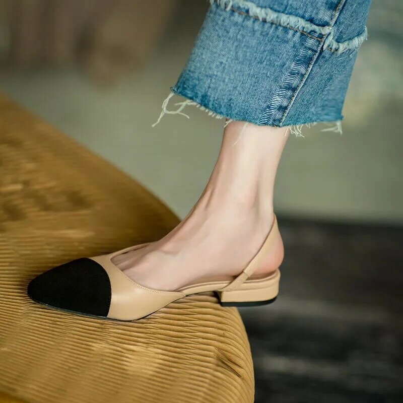 Dopasowane płaskie buty damskie sandały antypoślizgowe przyjemny wypoczynek buty mieszane kolory komfortowe na niskim obcasie grube buty designerskie damskie