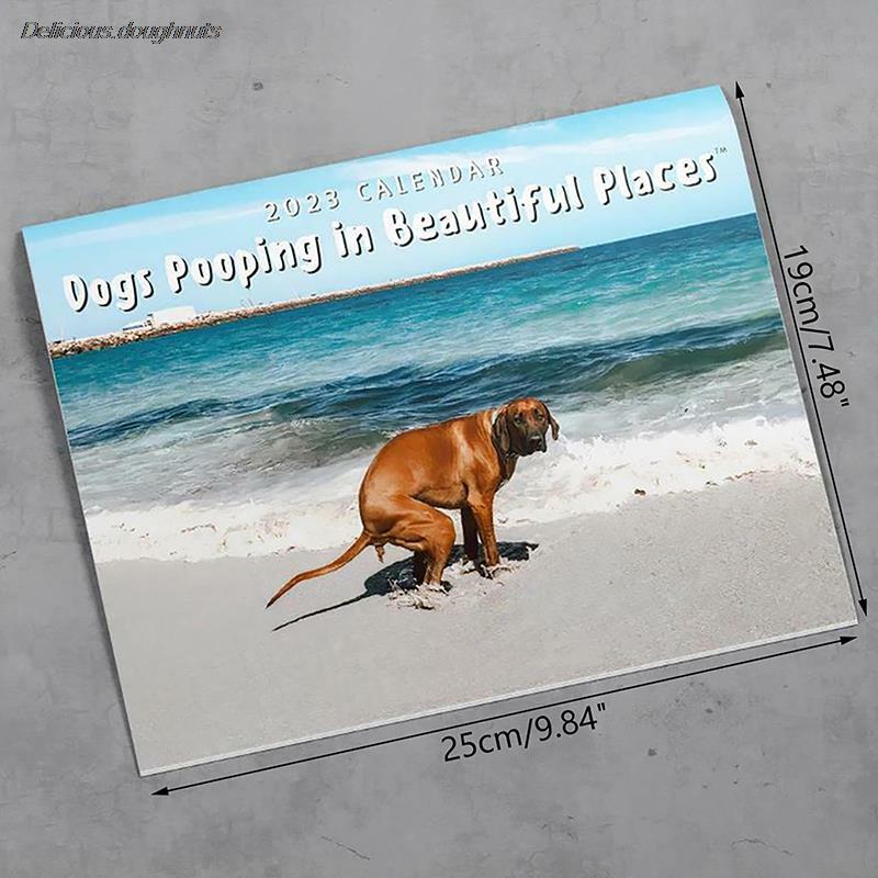 Funny Dog Pooping Wall Calendar 2024 Unique Calendar Gift For Friends Family Neighbors Coworkers Relatives Loved Ones