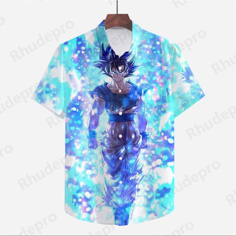 2024 koszula męska Dragon Ball Z Y2k ubrania nadmorska wycieczka Goku wysokiej jakości urocza letnia odzież uliczna Oversized Vegeta fajne modne