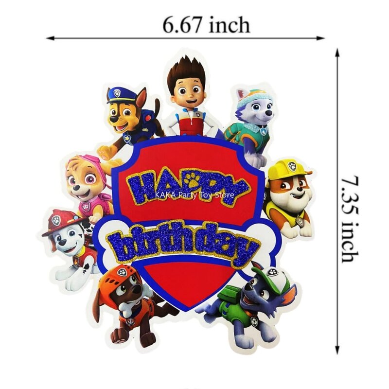 Paw Patrol Birthday Decoration Happy Birthday Party Cake Decor Paw Patrol Cake Toppers per la festa di compleanno Baby Shower Supplies