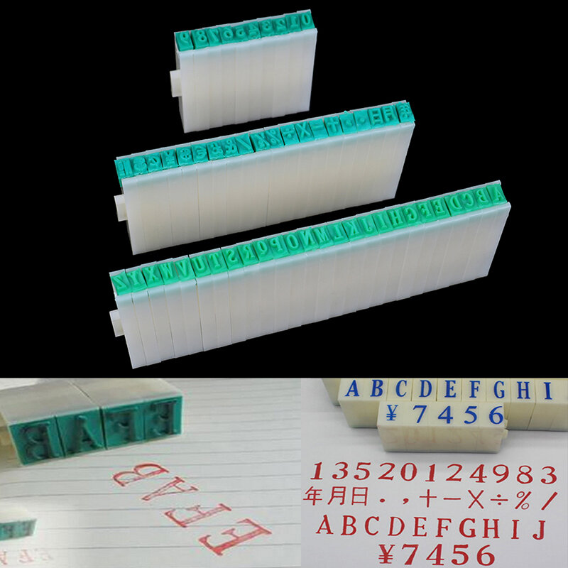 1 Set English Alphabet Letters Numbers Rubber Stamp Free Combination Diy Craft