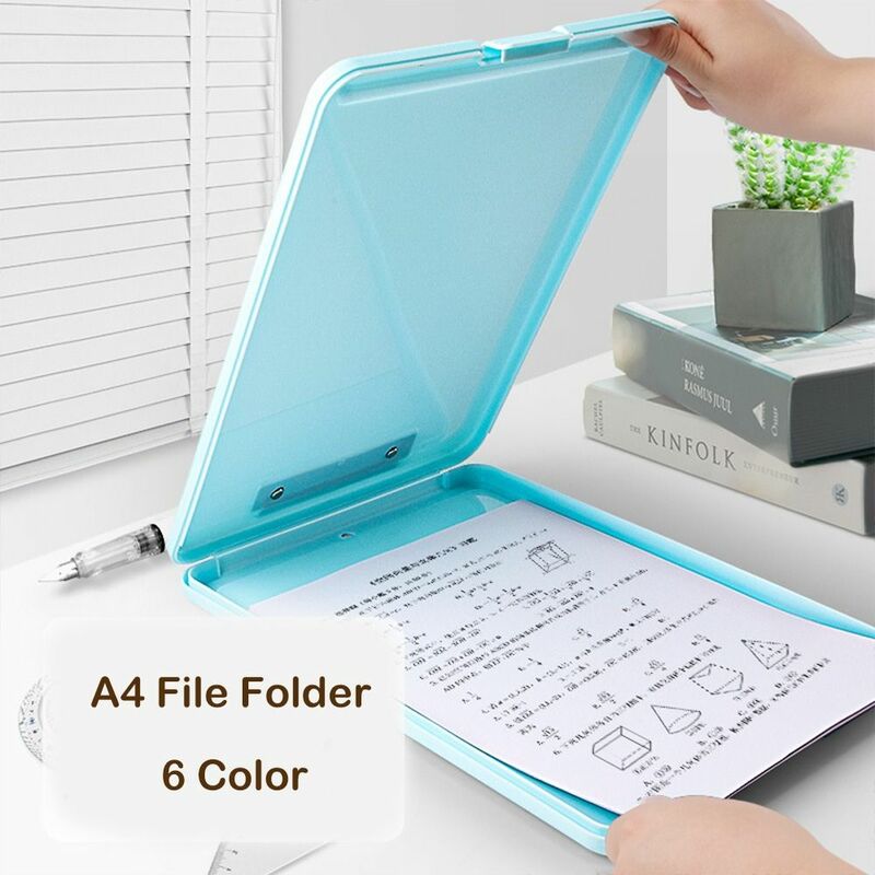 Large Capacity A4 File Clipboard Box Case A4 File Folder Waterproof Writing Clipboard Plastic File Storage A4 File Folder