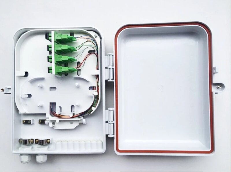 Caja de empalme de fibra óptica con adaptador y Coleta, 16 núcleos, FTTH, terminal de fibra óptica para exteriores