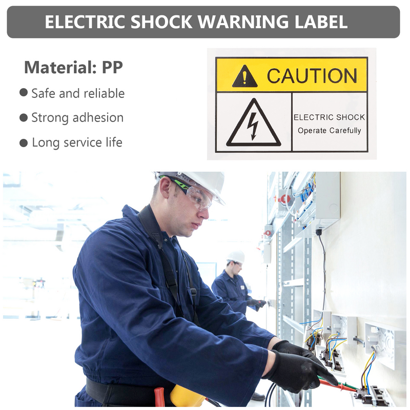 10 buah Panel perhatikan stiker pembumian label elektrik tanda bahaya vinil perekat mandiri