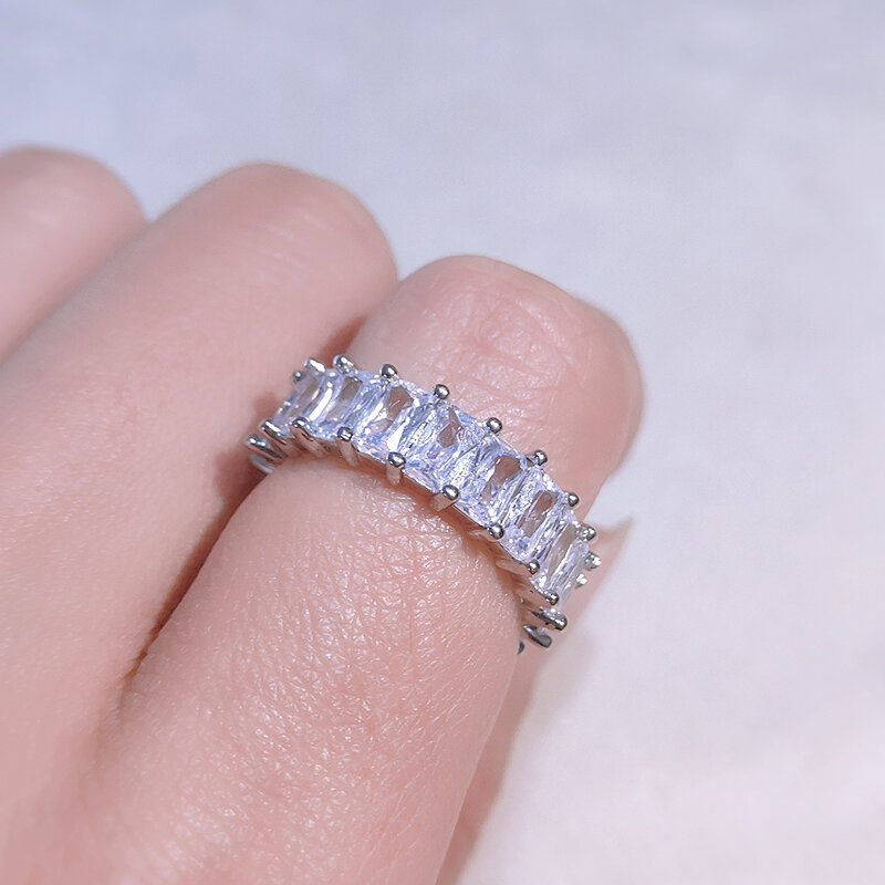 Anillos de cristal de promesa Eternity hechos a mano para mujer, anillo de dedo ajustable aestético de compromiso de circonita AAA, joyería de fiesta a granel