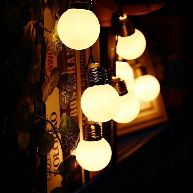20 lámparas LED solares para exteriores, guirnalda de luz de hadas, Bola de globo, luz de Navidad, impermeable, decoración de calle y jardín