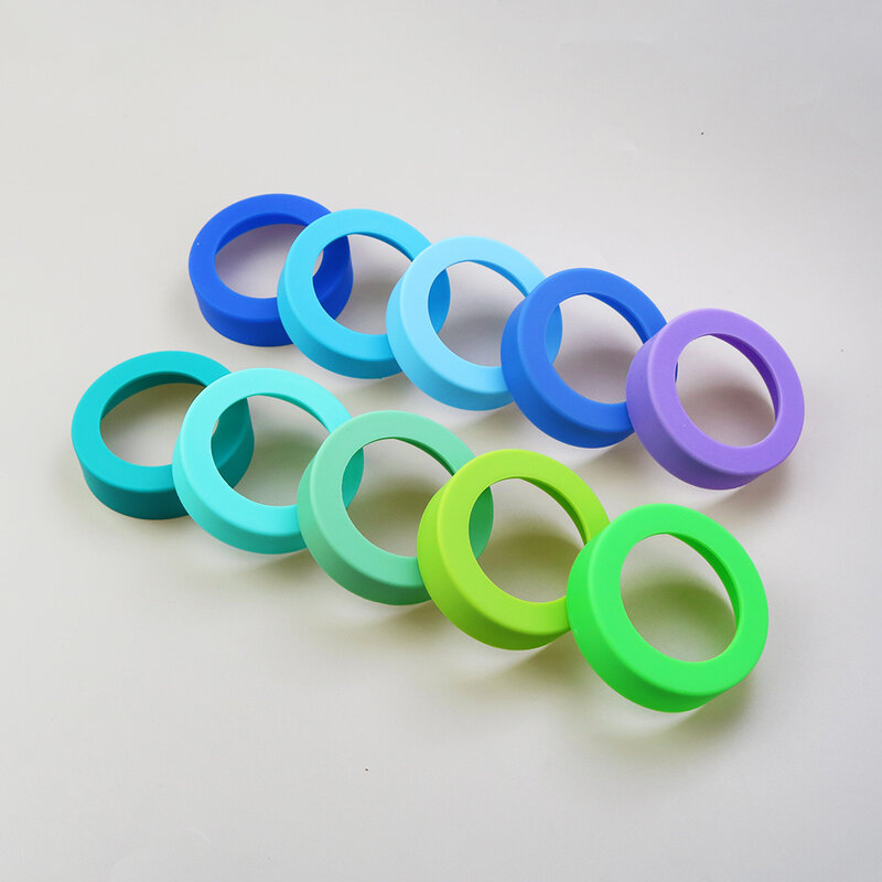Cubierta inferior de taza de silicona, funda de posavasos de anillo inferior de taza de 60MM, resistente al desgaste, anticaída, 28 colores, 6,0 CM