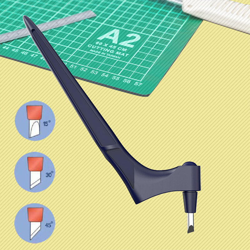 Artesanato de corte Kit Ferramentas com lâminas, Art Pen Cutting, Giroscópio giratório de 360 graus, 15 graus, 30 lâminas, 45 graus Mat