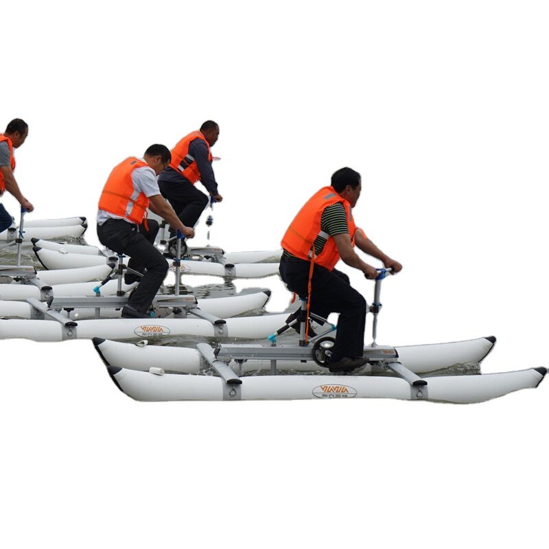 Favorite 2023 New Arrival Floating Inflatable Hydro Waterbike Water Bicycle Bike Pedal Boats Floating Bicycle For Sale