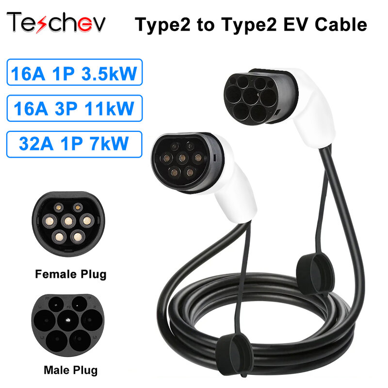 Зарядный кабель для электромобилей типа 2, 16 А/32 А, 11 кВт, зарядный кабель IEC 62196-2, зарядное устройство для электромобилей PHEV Car In Public Station
