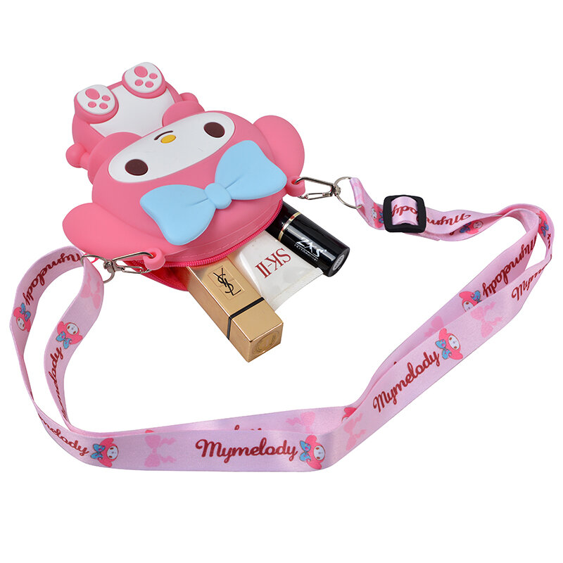 Sanrio Hello Kitty Lovely Kawaii Fashion Bag Princess Small Storage borsa in Silicone Anime Cartoon Figures Model Toys regalo per bambini