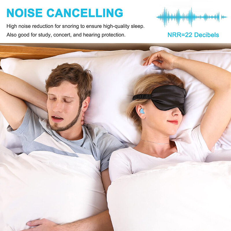 سدادات أذن من السيليكون للنوم ، تقليل الضوضاء ، منع إلغاء الصوت ، عزل الصوت ، حماية سدادة أذن ، سدادات أذن قابلة لإعادة الاستخدام ، 8: 1.8