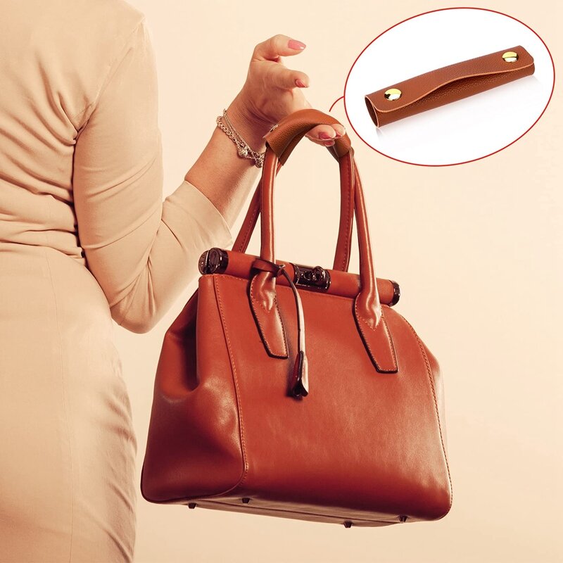 กระเป๋าถือ Kf-4PCS ยอดนิยมหุ้มหนังหุ้มห่อกระเป๋าเงินอุปกรณ์ป้องกันกระเป๋าถือสายงานฝีมือสีเทาและน้ำตาล