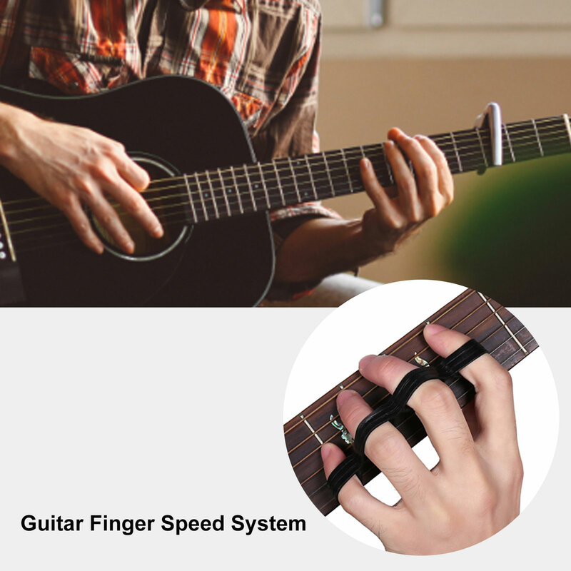 Sistem Kecepatan Jari Gitar 5 Buah Pita Latihan Resistensi untuk Gitar Bass Banjo PianoGuitar Trainer untuk Meningkatkan Kekuatan Jari