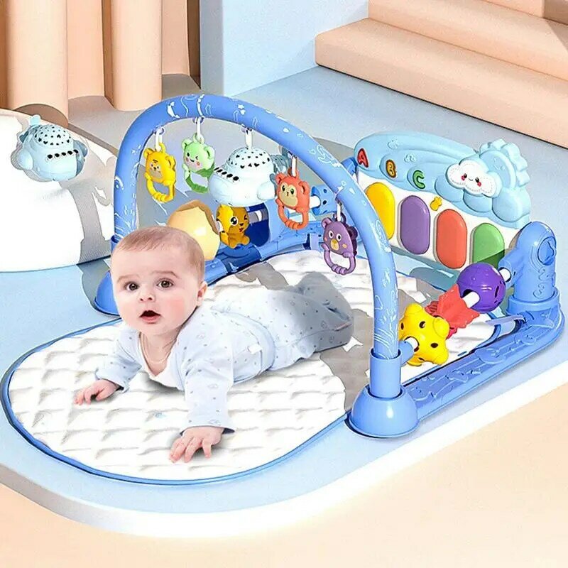 Play Mat Gym Toys Interactive Sensory Play Piano Gym With Light And Music Learning Toy Smart Stages Toddler Toys For 0-3 Months
