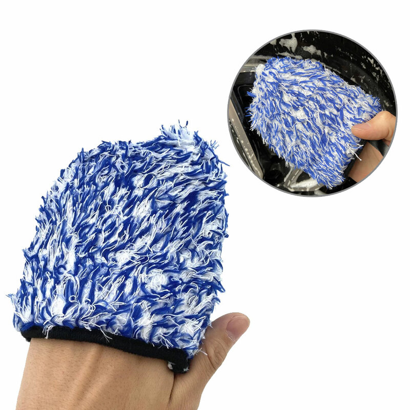 Утолщенные двухсторонние перчатки из микрофибры для снятия мойки колесных дисков, Супермягкие перчатки для мойки автомобиля