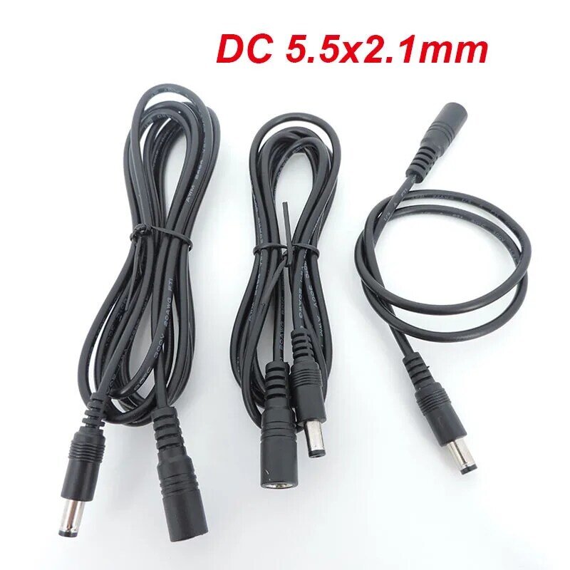 10pcs DC Power supply Cable Female to Male Plug connector wire Extension Cord Adapter 5.5x2.1mm For 12V strip light Camera E1