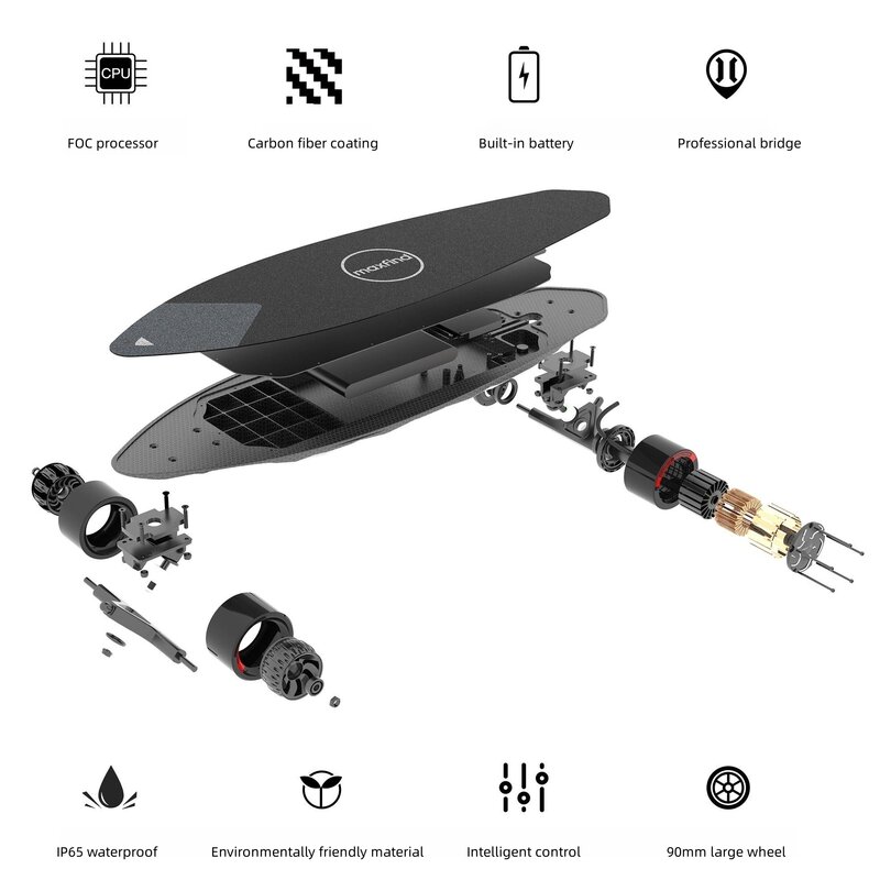 Maxfind Max 2pro skateboard elettrico a quattro ruote dual-drive telecomando integrato walking