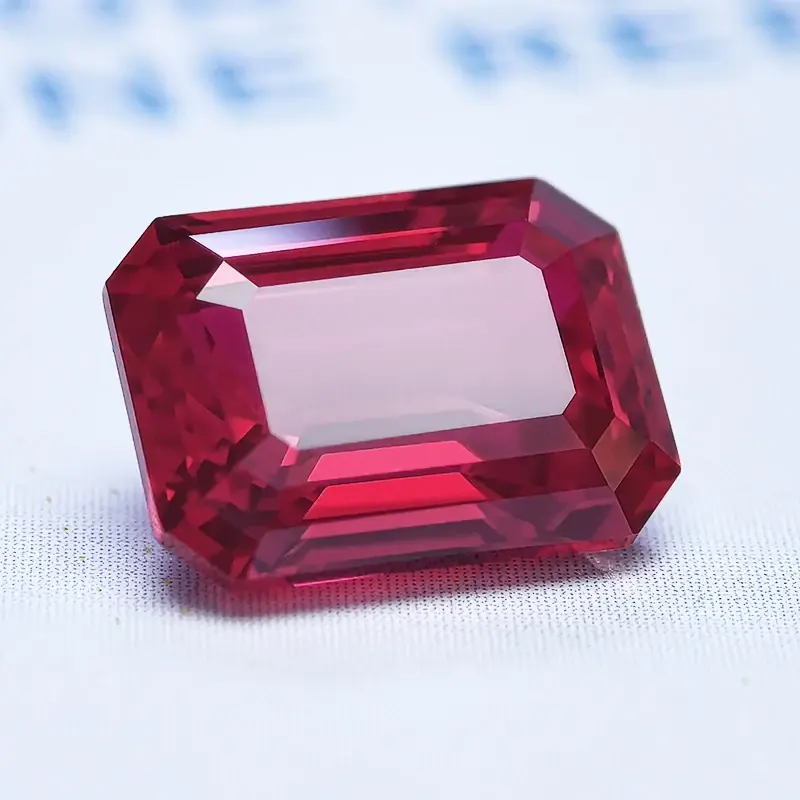 Wyhodowany w laboratorium rubinowy szmaragdowy gołąb krwistoczerwony kamień szlachetny do amulety DIY pierścionek naszyjnik kolczyki materiały do wyboru certyfikat AGL