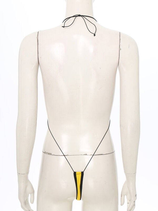 Damski seksowny jednoczęściowy strój kąpielowy Monokini zestaw mikro Bikini Halter bez pleców stringi strój kąpielowy Bikini Body do pokazania ciała
