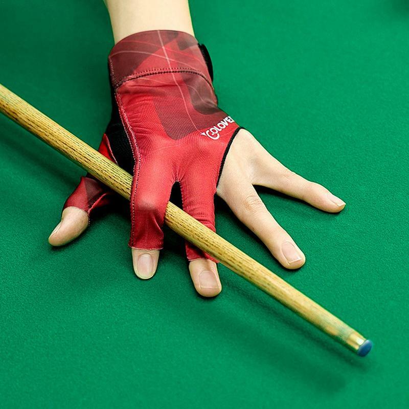 Sarung tangan Anti selip sarung tangan penembak terbuka 3 jari sarung tangan biliar profesional aksesoris biliar kualitas tinggi untuk tangan kanan