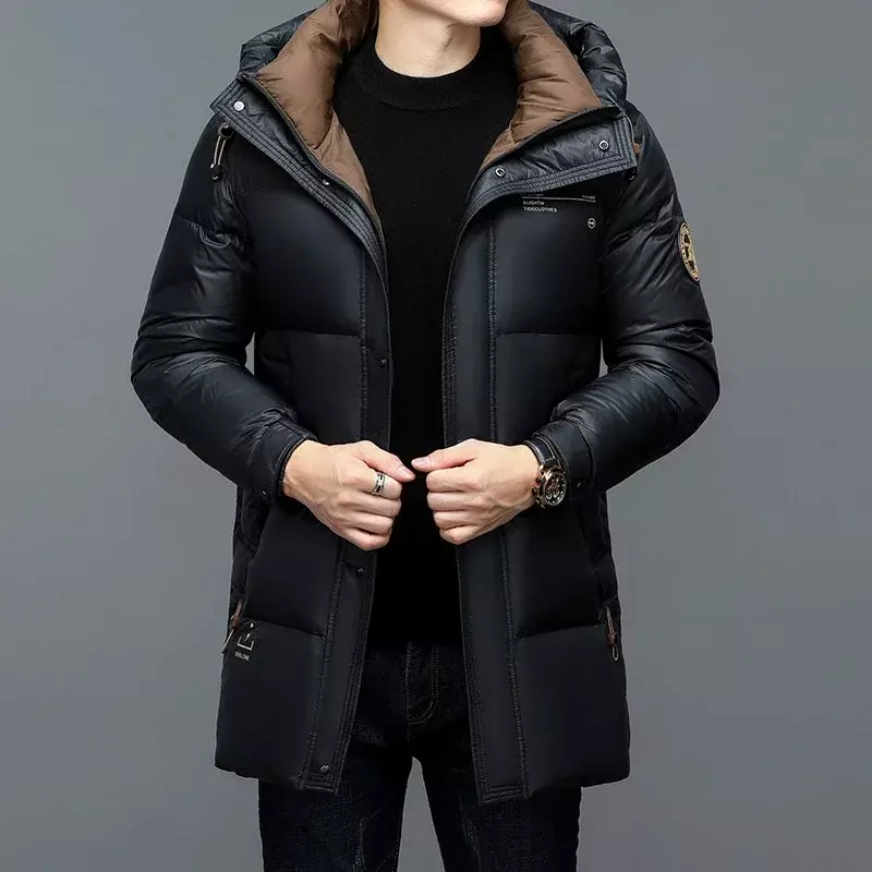 New Arrival Fahsion Winter Men's Down Jacket, Thickened Medium Length Hooded, Cold and Warm Size M L XL 2XL 3XL 4XL