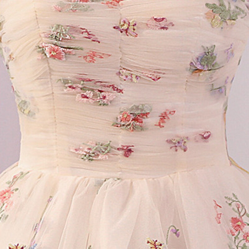 Vestido de novia de bola larga con bordado de flores, vestido de tiro, vestido de bola de Honda, vestido de princesa de Host Formal, vestidos para mujer