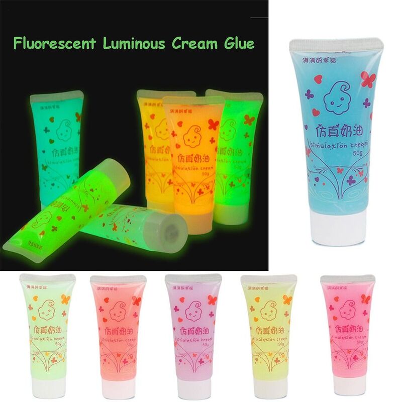 Simulation Glue Luminous Cream Glue Guka Glue Resin Cream Fake Whipped Clay Glue Fluorescent Goo Card Glue Diy Craft Soft Clay