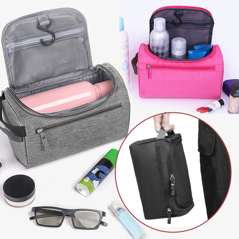Borsa per trucco impermeabile cerniera uomo donna borsa cosmetica Beauty Case Make Up Organizer borsa da toilette kit custodia da viaggio