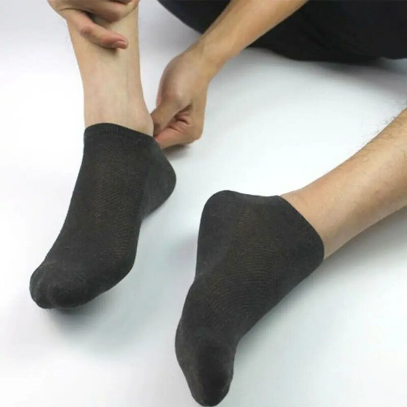 Summer Men Knitted Breathable Thin Socks Boat Socks Mesh Socks Invisible Socks Men's Socks